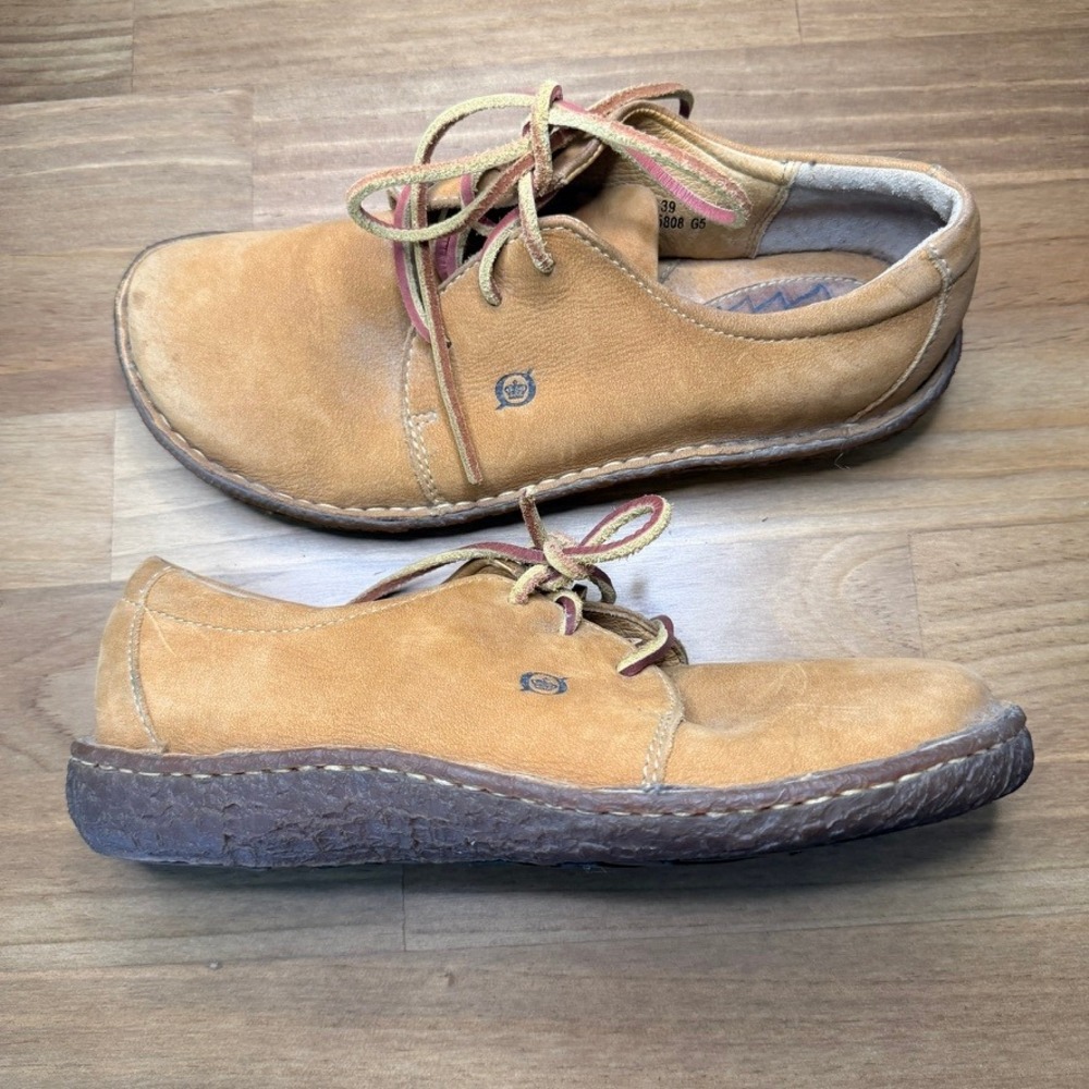 Born W58008 Tan Leather Moc Toe Oxford Shoes Women's Size 8 EU 39 - Picture 7 of 14